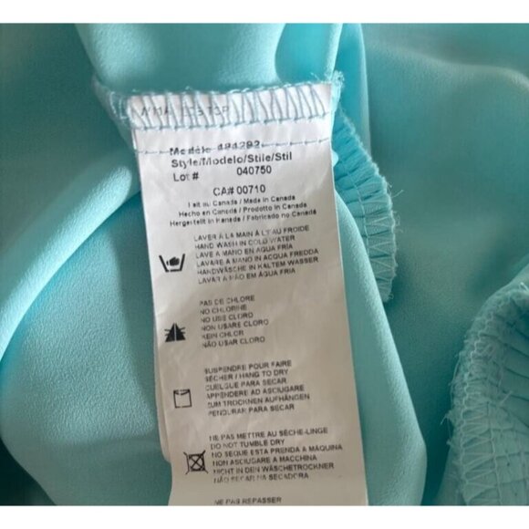 Joseph Ribkoff Aqua Ruffled Sleeve Blouse with Back Detail LN - Picture 8 of 9